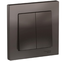 Выключатель встраиваемый двухклавишный (мокко) Systeme Electric ATN000652