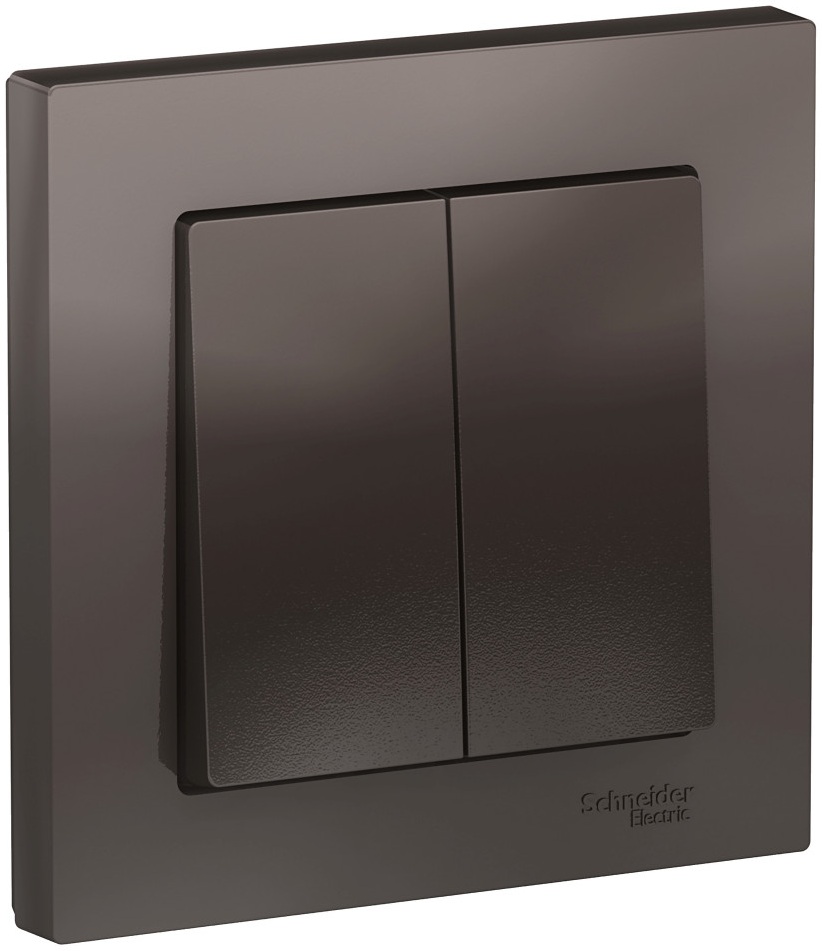 Выключатель встраиваемый двухклавишный (мокко) Systeme Electric ATN000652