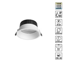 Встраиваемый светодиодный светильник с переключателем цветовой температуры NOVOTECH CLARA 359557