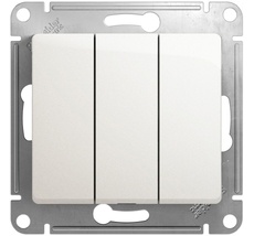 Выключатель встраиваемый трехклавишный (перламутровый) Systeme Electric GSL000631