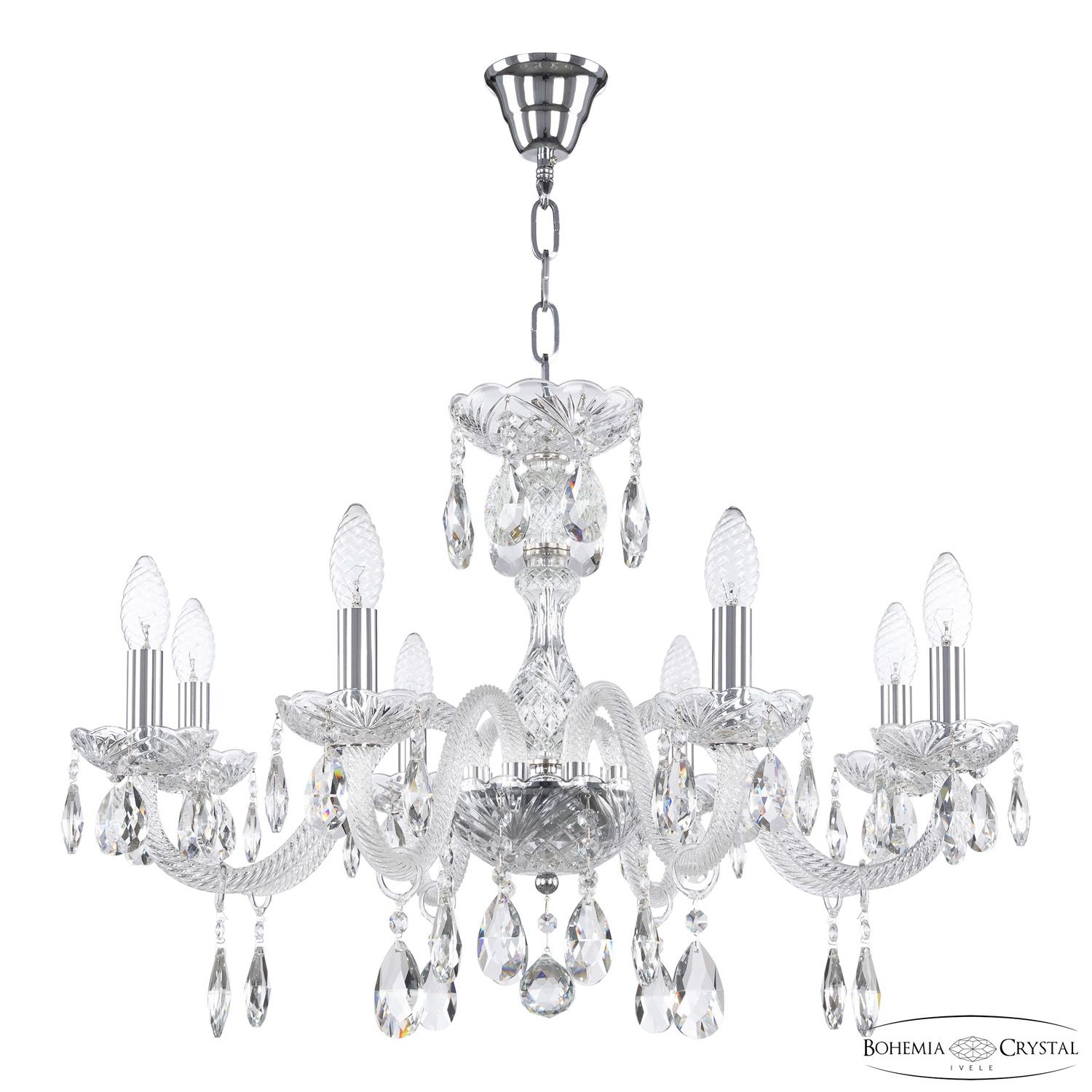 Хрустальная люстра Bohemia Ivele Crystal 117/8/240 Ni_BI