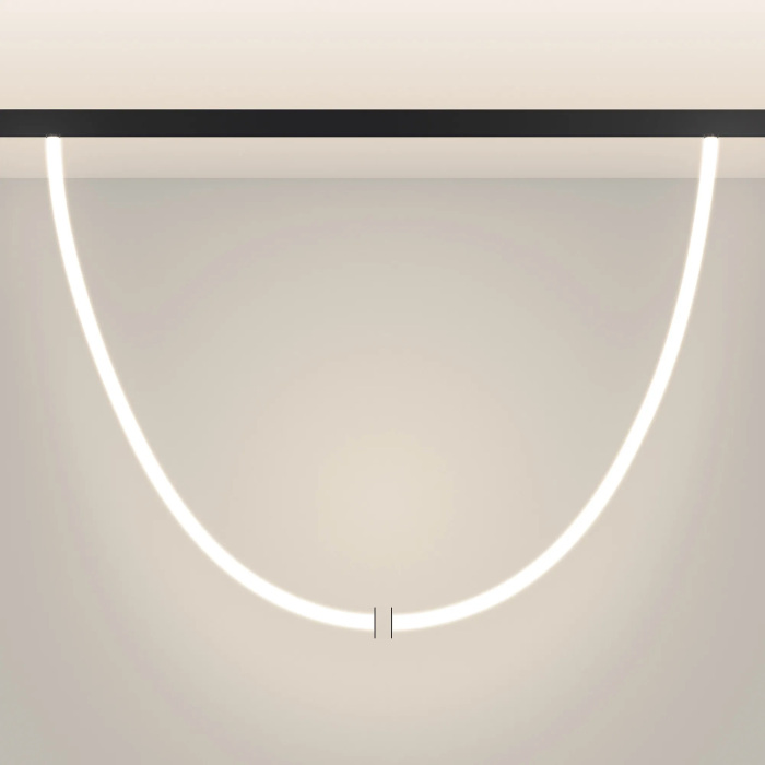 Трековый светильник магнитный с гибким неоном MAG-ORIENT-TUBE-ELASTIC-R25-L5000-70W Warm3000 (BK, 360 deg, 48V, DALI) ( Arlight 044341_ARL