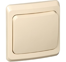 Выключатель встраиваемый одноклавишный (кремовый) Systeme Electric BC10-001K