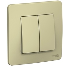 Выключатель встраиваемый двухклавишный (бежевый) Systeme Electric BLNVS106607