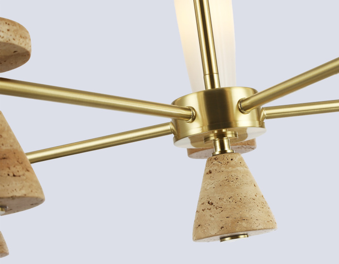Люстра на штанге с травертином Ambrella Light HIGH LIGHT Ceramo Modern LH75371_AMB