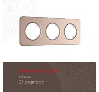 Рамка из стали на 3 поста Arte Milano 502.07-3.shampan