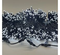 Комплект 5 белых Нитей по 20м, 1000 LED, Провод черный Каучук 2,3мм, IP54 LTC ECO1000-11-1W