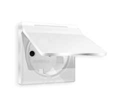 Лицевая панель для электрической розетки с заземлением со шторками и крышкой IP44 QUANT Ambrella Volt ALFA AP1080_AMB