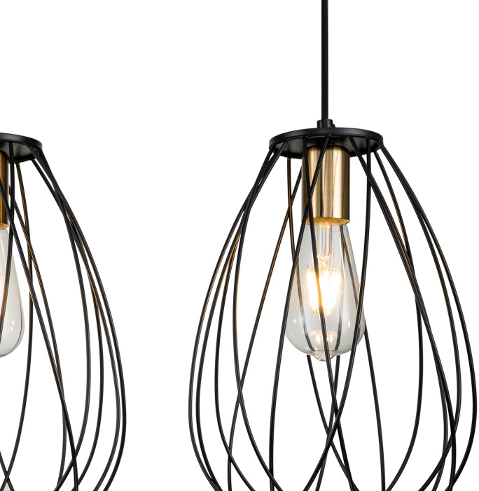 Подвесной светильник E27*60W Black/Brass Escada 10180/3S_ESC