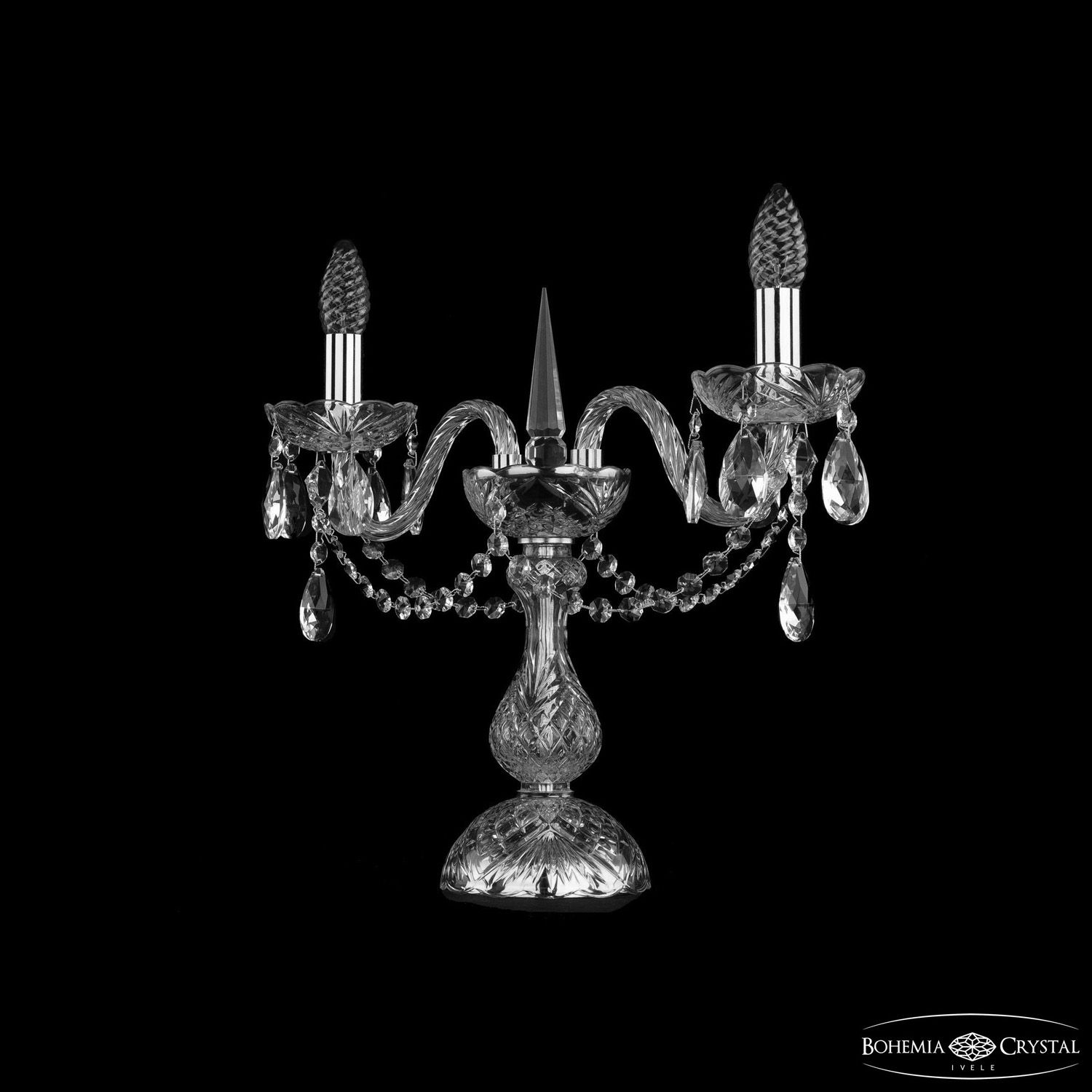 Настольная лампа Bohemia Ivele Crystal 1402L/2/141-39 Ni_BI