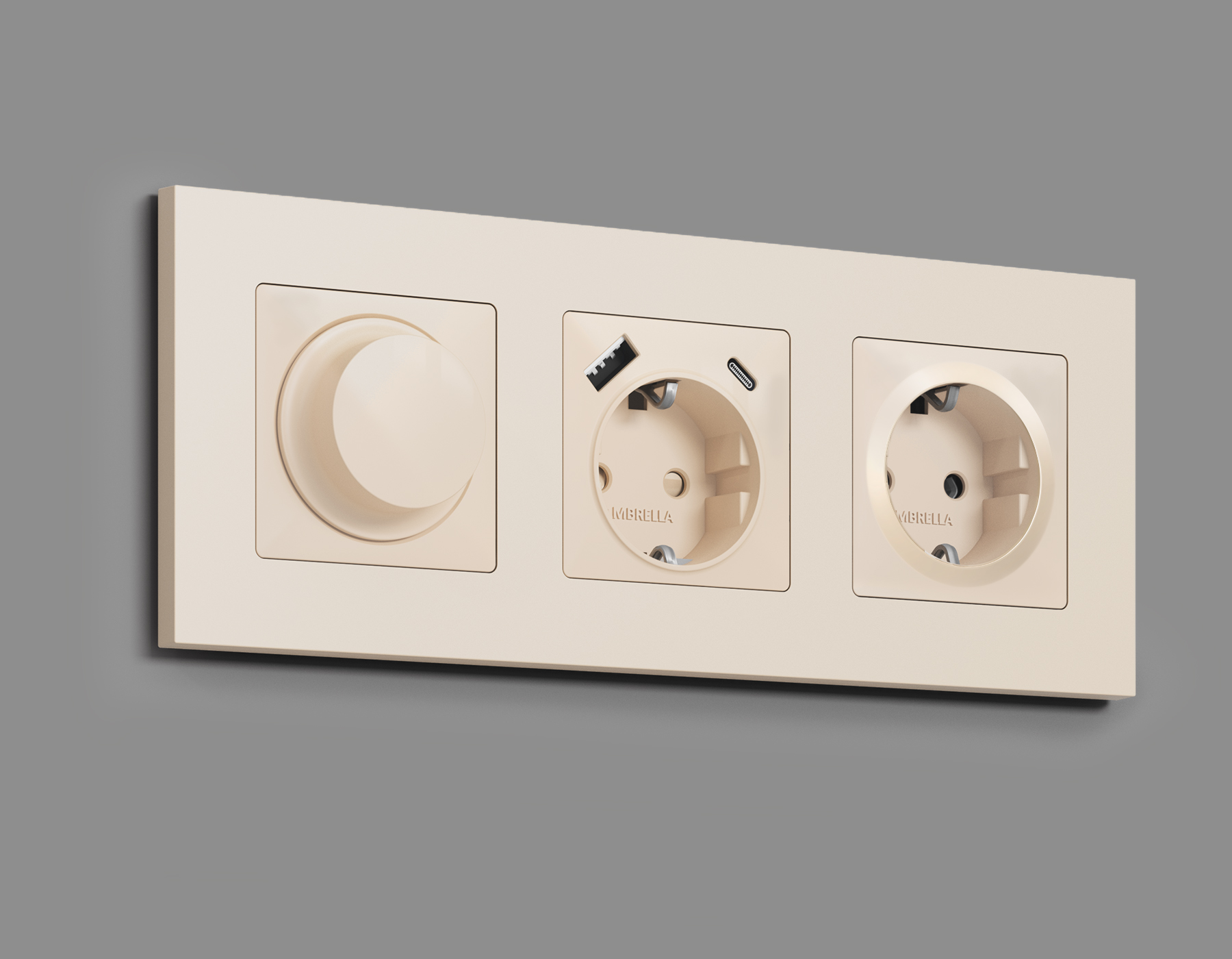 Розетка Ambrella Volt ALFA с заземлением на винтовых зажимах 2P+E 16A-250V QUANT MA326010_AMB