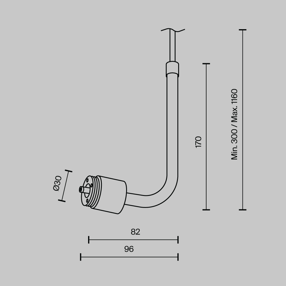 Заглушка для подвесного монтажа системы Shelf с вводом питания Maytoni CA024PL-P-B_MY