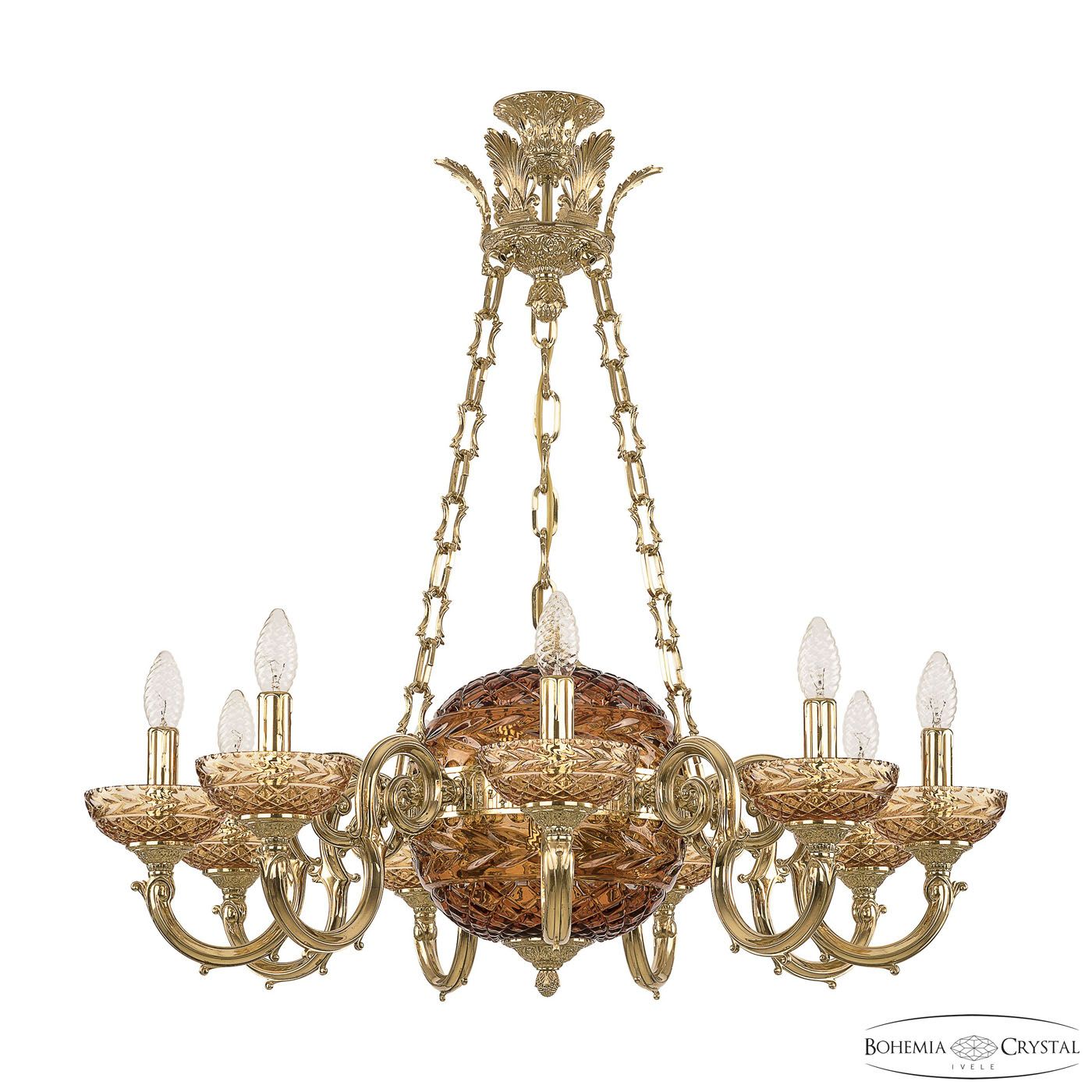 

Хрустальная люстра Bohemia Ivele 72003P/9/210 G P Amber/M-1F Y8, 72003P/9/210 G P Amber/M-1F Y8