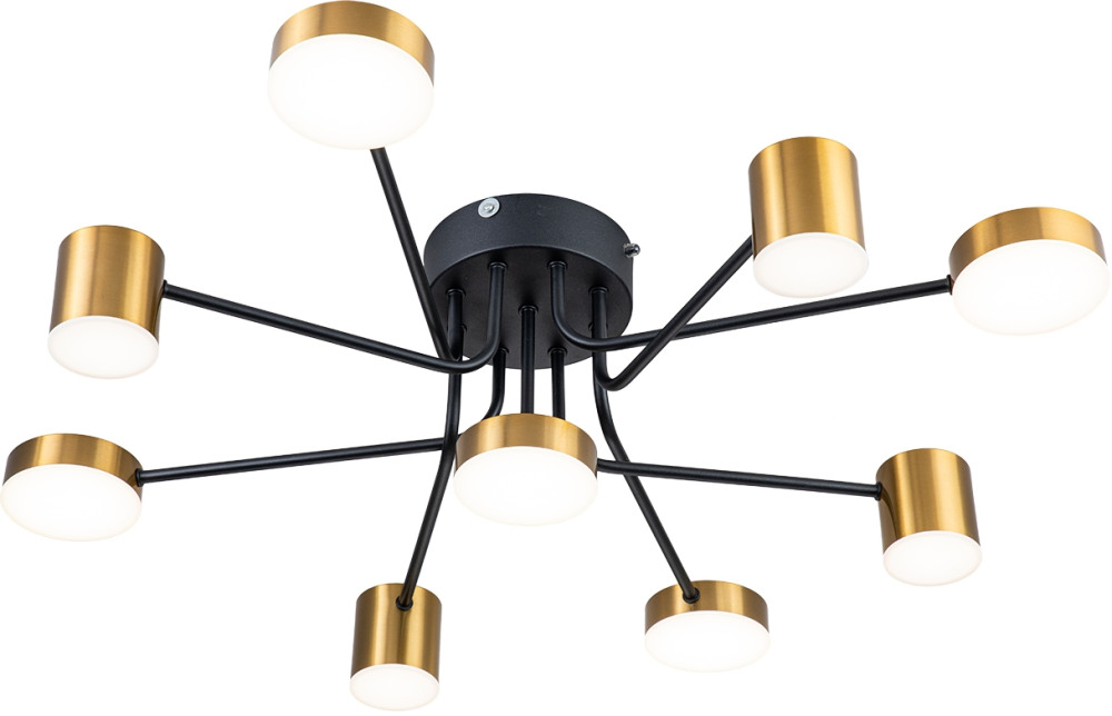 Потолочная люстра (+ночной режим) с пультом на штанге 10235/9 LED*110W Black/Brass Escada 10235/9LED_ESC
