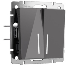 Выключатель двухклавишный проходной с подсветкой Werkel a064089_WR