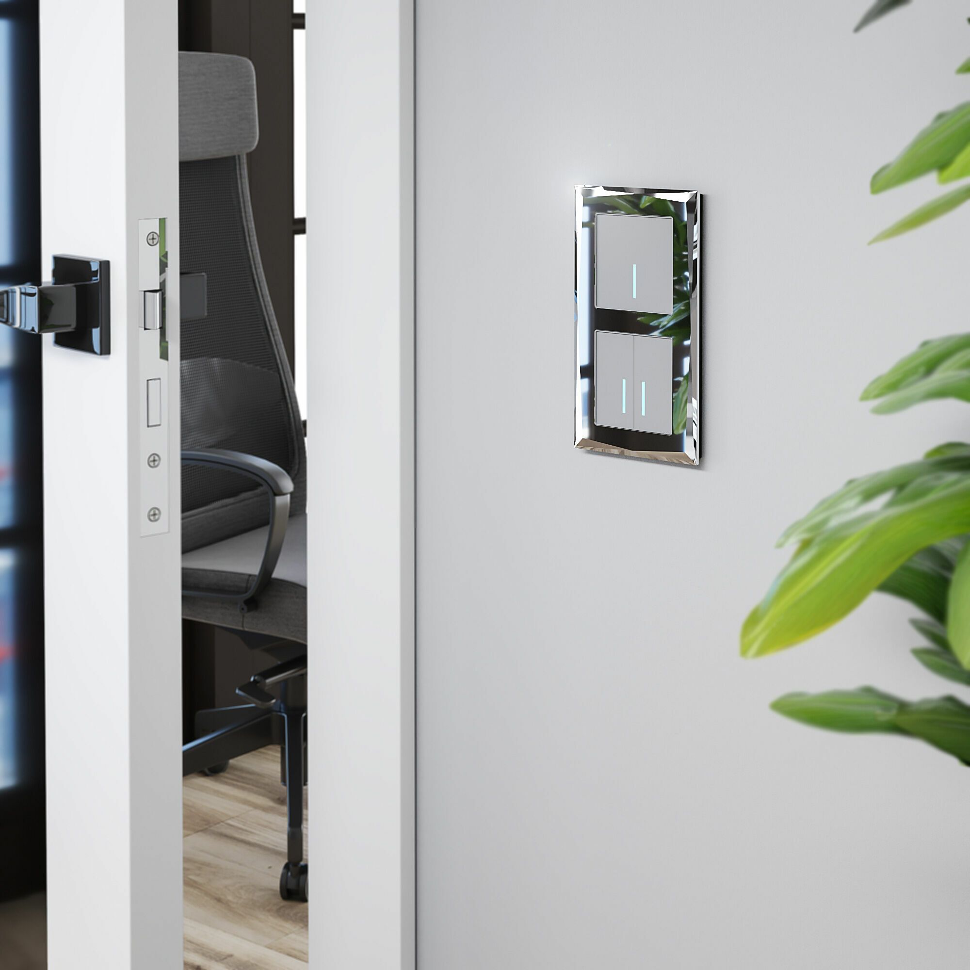 Сенсорный выключатель двухклавишный с подсветкой 1000 Вт Werkel a057681_WR