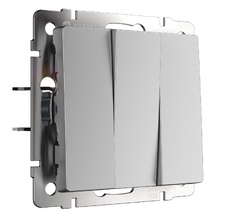 Выключатель трехклавишный Mechanism Silver Switch WL a051503_WR