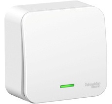 Выключатель накладной одноклавишный с подсветкой (белый) Systeme Electric BLNVA106111