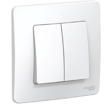 Выключатель встраиваемый двухклавишный (белый) Systeme Electric BLNVS006501