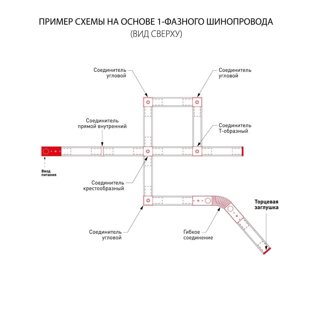 Ввод питания и заглушка торцевая для однофазного шинопровода Elektrostandard a039498_ES
