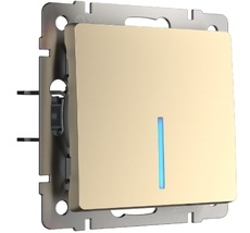 Выключатель одноклавишный проходной с подсветкой Werkel WL11-SW-1G-2W-LED a050871_WR