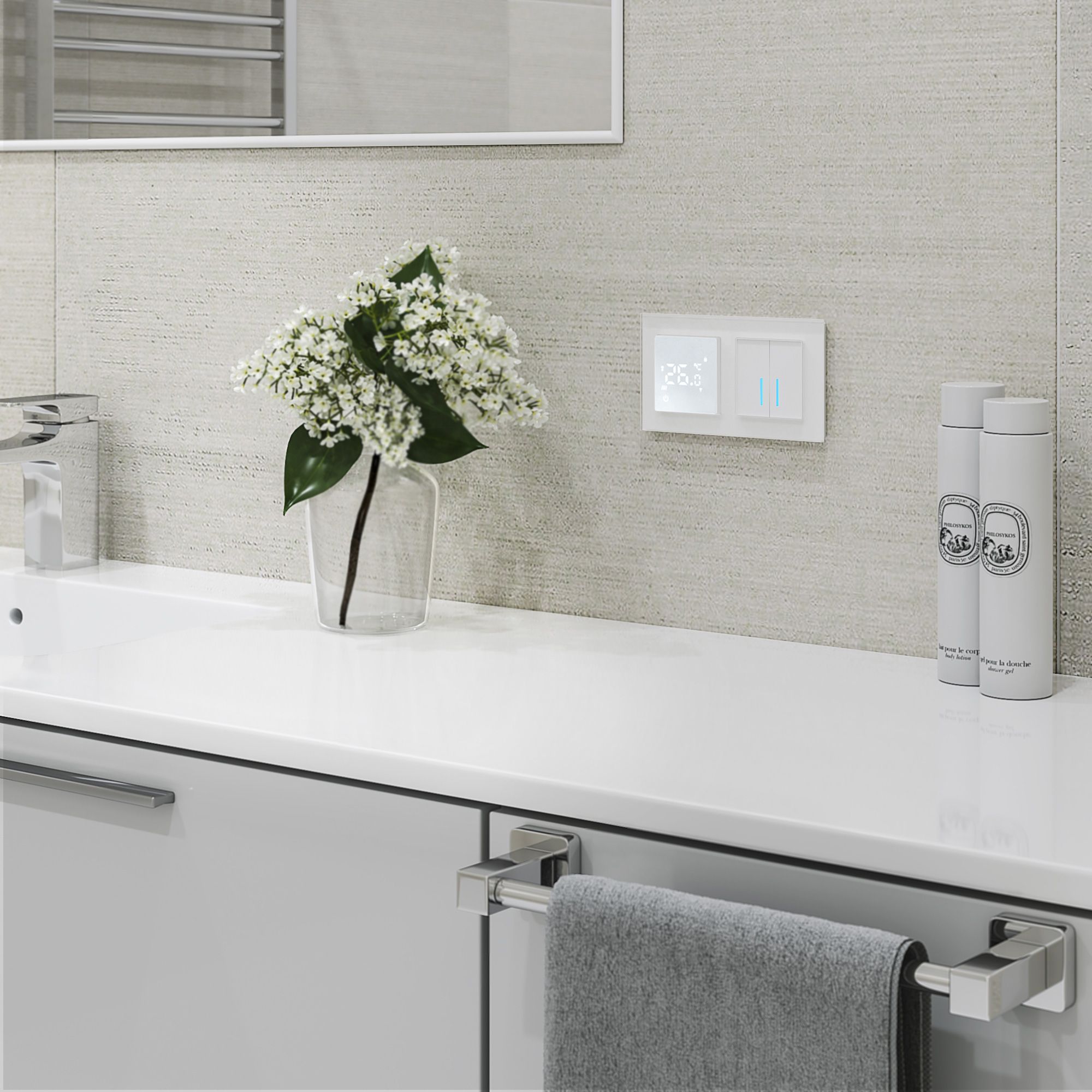 Сенсорный терморегулятор  для теплого пола Умный дом (белый) Werkel a056497_WR