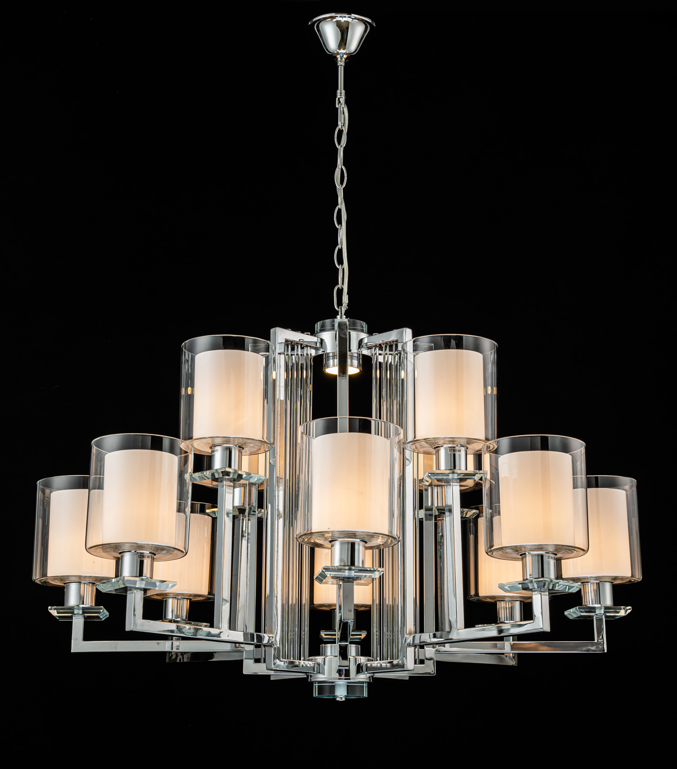 Подвесная люстра iLamp King RM6201-8+4 CR+CL_IP