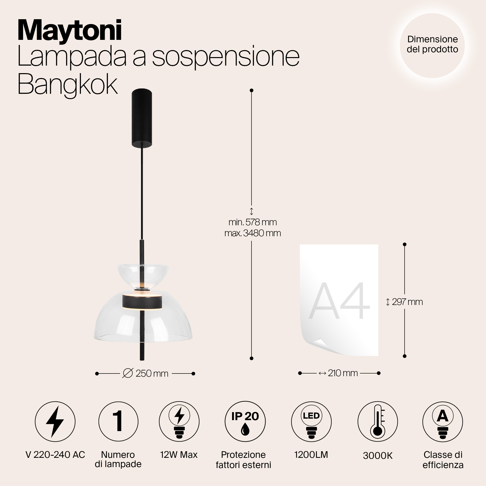 Подвесной светильник Maytoni Bangkok MOD185PL-L6B3K2_MY