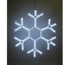 Светодиодная Снежинка 0,5м Белая, Дюралайт на Металлическом Каркасе, IP54 LC-13040
