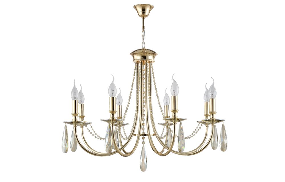 Подвесная люстра Crystallux VICTORIA VICTORIA SP8 GOLD/AMBER_CR
