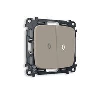 Выключатель двухклавишный проходной с подсветкой 5600K Ambrella Volt OMEGA QUANT MO364035_AMB