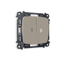 Выключатель двухклавишный проходной с подсветкой 5600K Ambrella Volt OMEGA QUANT MO364035_AMB