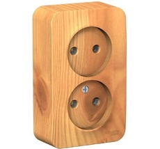 Розетка накладная двойная без заземления (ясень) Systeme Electric BLNRA000215