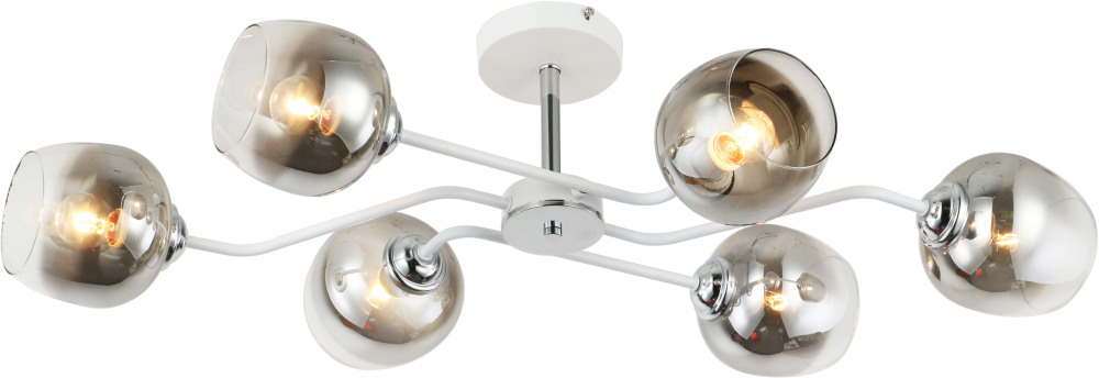 Люстра потолочная на штанге E27*60W White/Chrome Escada 1177/6P_ESC