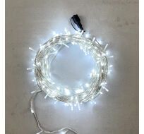 Гирлянда Нить 20м Белая с Возможностью Управления 24В, 200 LED, Провод Прозрачный Силикон, IP65 EST200-3W10-1W