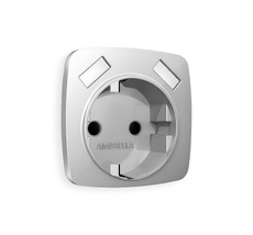 Лицевая панель для электрической розетки с заземлением со шторками 2USB A+A QUANT Ambrella Volt OMEGA OP4090_AMB