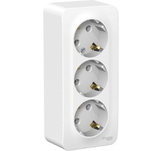 Розетка накладная тройная с заземлением (белый) Systeme Electric BLNRA010311