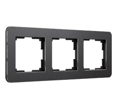 Рамка на 3 поста Platinum черный алюминий Werkel a059216_WR
