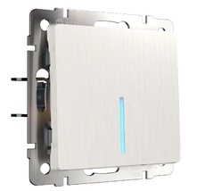 Выключатель одноклавишный с подсветкой(перламутровый рифленый) Werkel WL13-SW-1G-LED a051177_WR