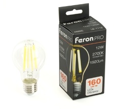 Лампа светодиодная филамент A60 шар 12W 175-265V E27 2700К Feron 48895_FR