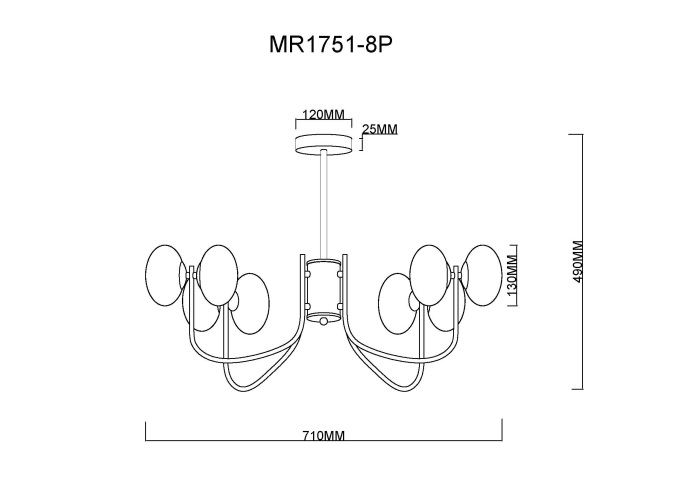 Потолочная люстра на штанге MyFar Scott MR1751-8P