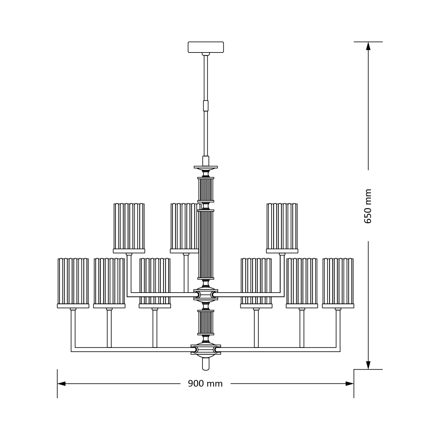 Подвесная люстра на штанге KUTEK MOOD Artu Ryfel ART-ZW-9(P)R