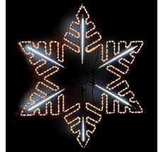 Светодиодная Снежинка Black Edition 1,3м Тепло-Белая с Динамикой Белого Диода 24В, Дюралайт на Металлическом Каркасе, IP54 LTC LC-13135 LC-13135