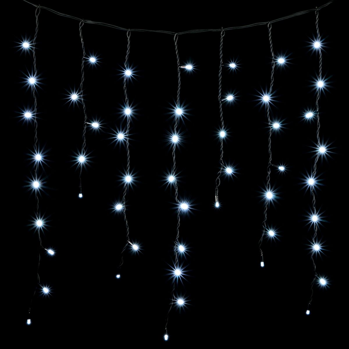 

Гирлянда LTC Бахрома 3,2 x 0,9 м Белая с Мерцанием Белого Диода 220В, 168 LED 04-177, 04-177