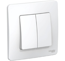 Выключатель встраиваемый двухклавишный (белый) Systeme Electric BLNVS010501
