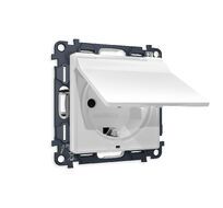 Розетка Ambrella Volt ALFA с заземлением со шторками и защитной крышкой 2P+E 16A-250V IP44 QUANT MA128010_AMB