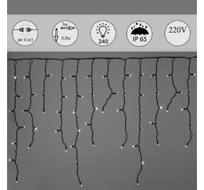 Гирлянда светодиодная Бахрома 5х0,9м 240LED IP65 Sneha A-518 W_SN