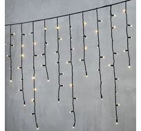 Гирлянда Бахрома 3,2 x 0,9 м Тепло-Белая 220В, 168 LED, Провод Черный Каучук, IP65 LL168-1-2WW