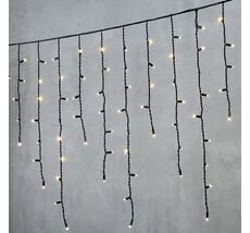 Гирлянда Бахрома 3,2 x 0,9 м Тепло-Белая 220В, 168 LED, Провод Черный Каучук, IP65 LL168-1-2WW