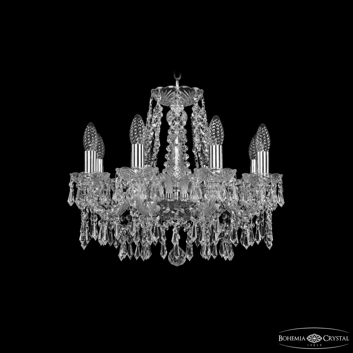 Хрустальная люстра Bohemia Ivele Crystal 1403/8/160 Ni_BI